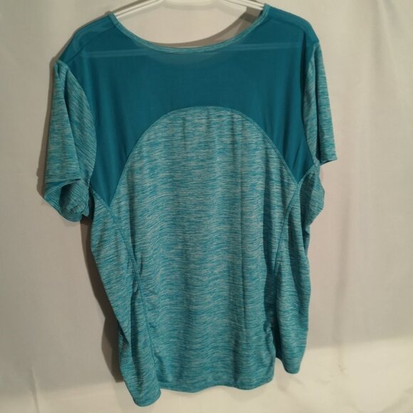 ACX Ladies Size 1X Teal Color Short Sleeve Loose Fit Athletic Top - Picture 2 of 3